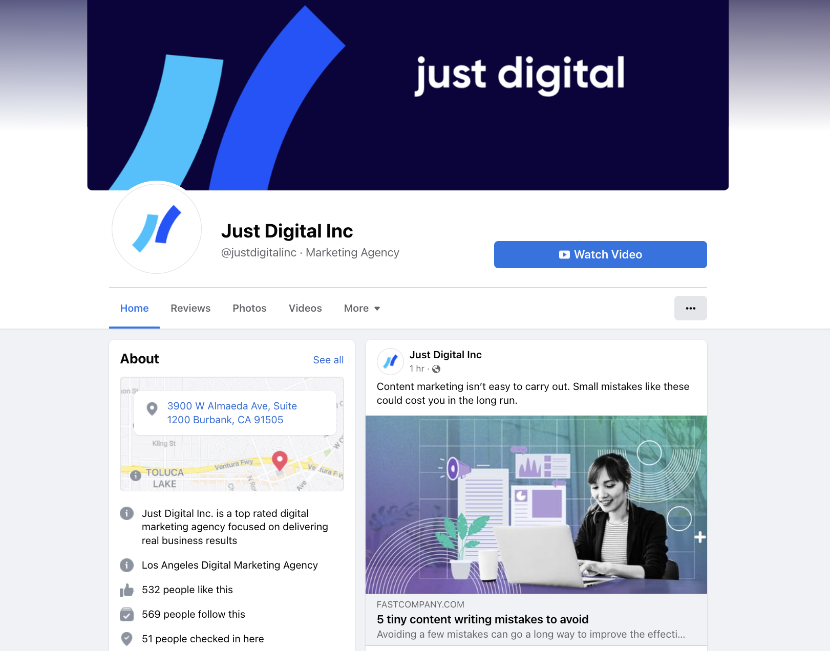 Just Digital Inc Facebook Business Page