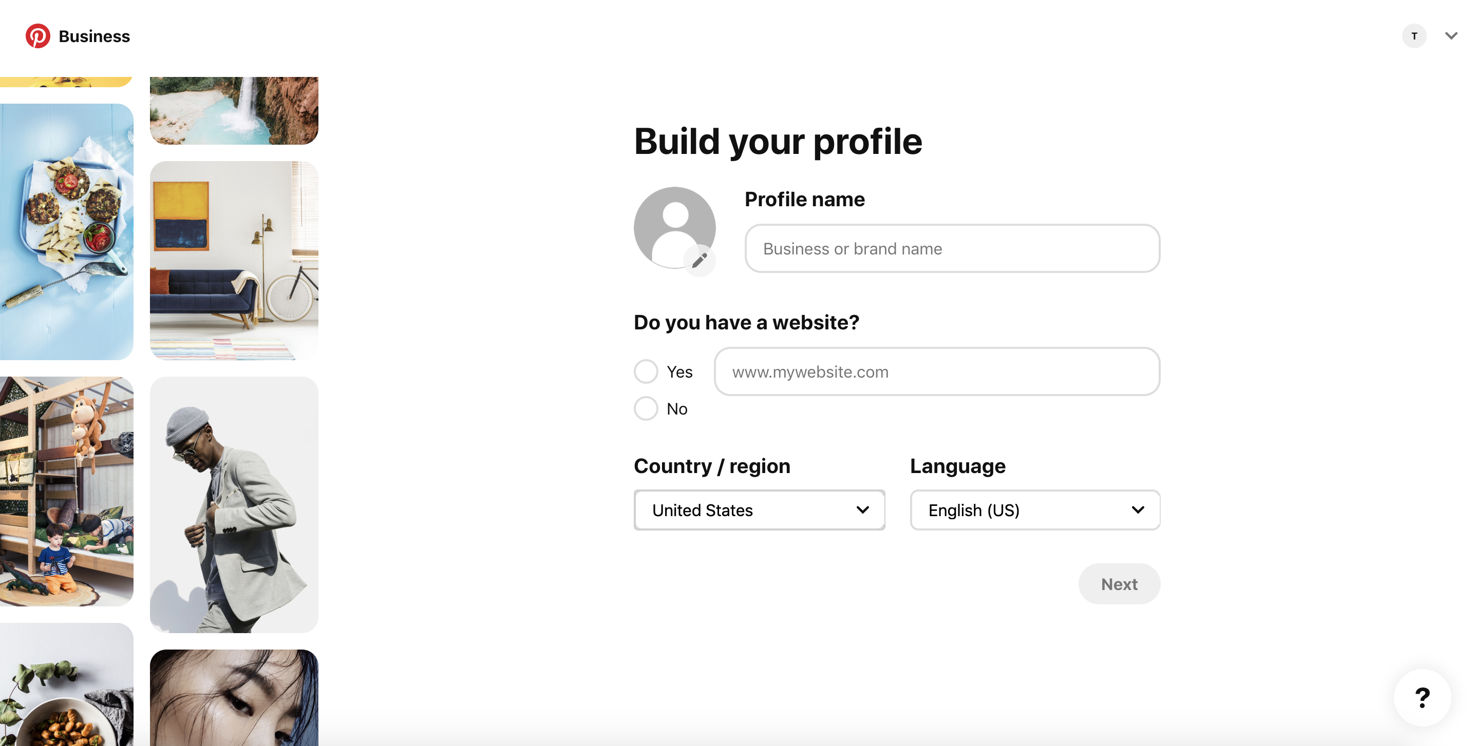 Pinterest business account build your profile