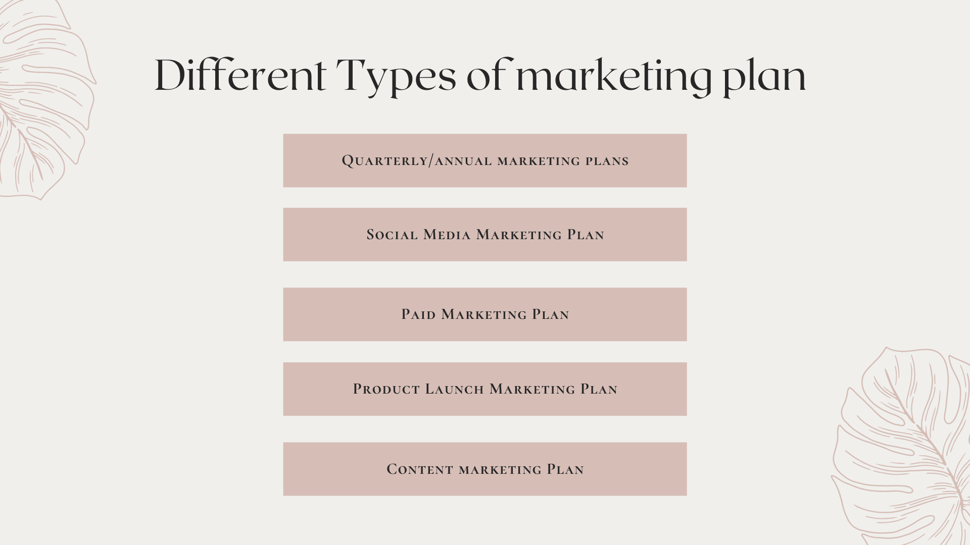 Types of marketing plan