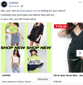 facebook ad for Copper