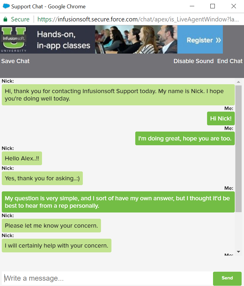 support chat 2 infusionsoft review just digital